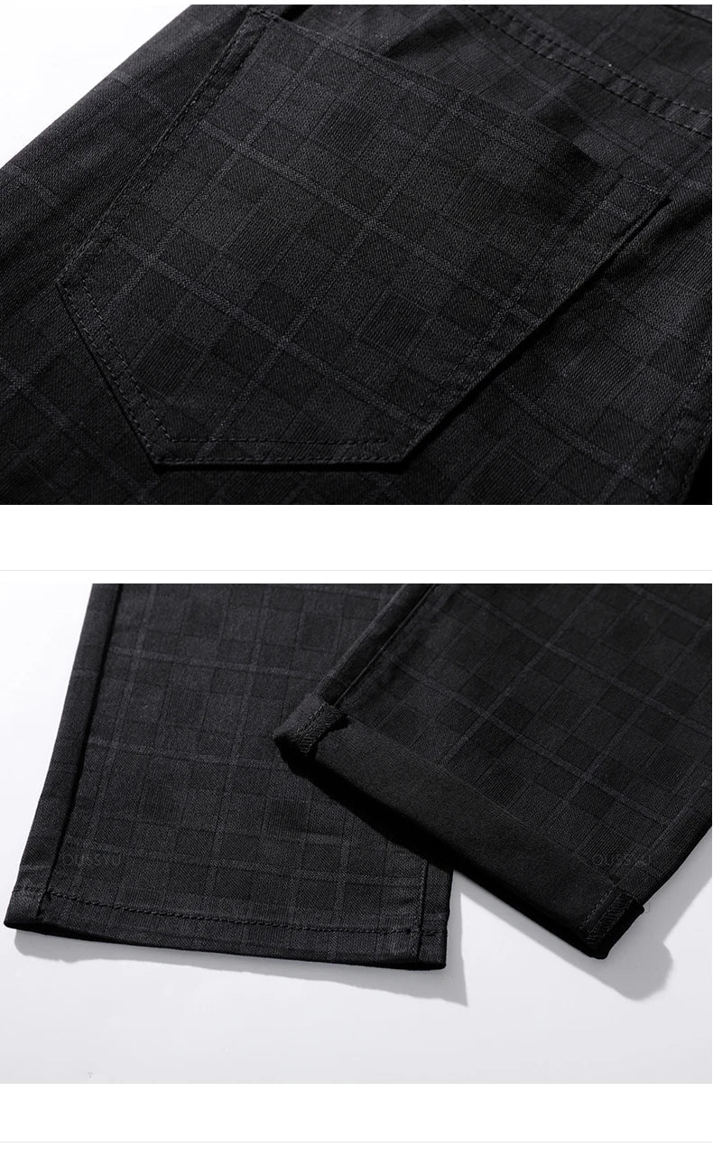 Herensluipte Broek Geruit Comfortabel Casual Model