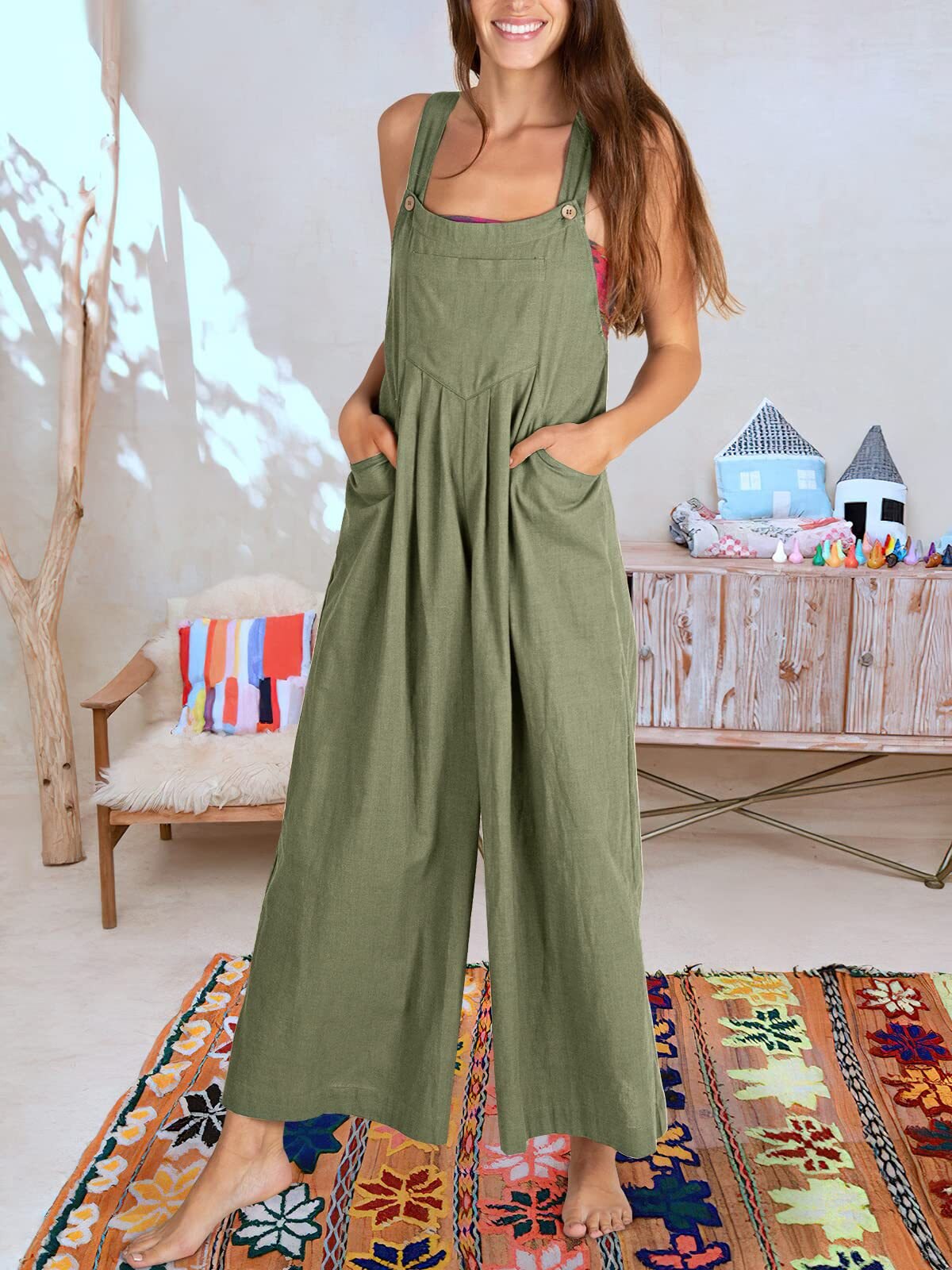 Jumpsuit Zomerkleding Dames Mouwloos Comfortabel