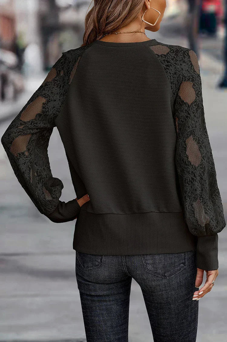 Dames Top Lange Mouwen Kanten Design