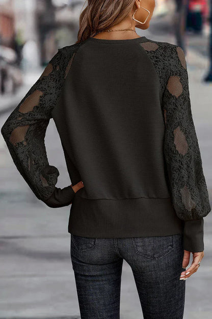Dames Top Lange Mouwen Kanten Design