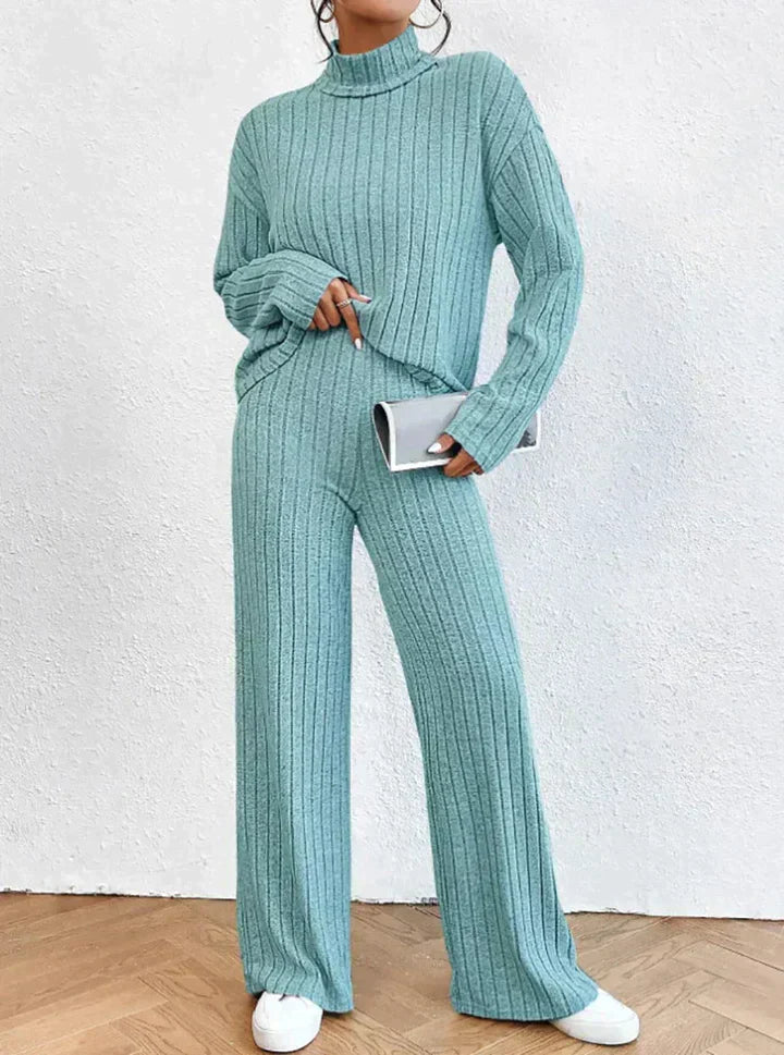 Vrouwen Gebreide Set Trui en Broek Warm en Comfortabel