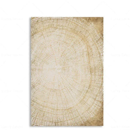 Abstract Canvas Schilderij met Boomringen Patroon - Moderne Wanddecoratie - Natuurlijke Kunst voor Woonkamer en Slaapkamer