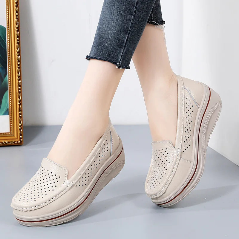 Dames Leer Schoenen Casual Stijl Comfortabel - StudioMarella