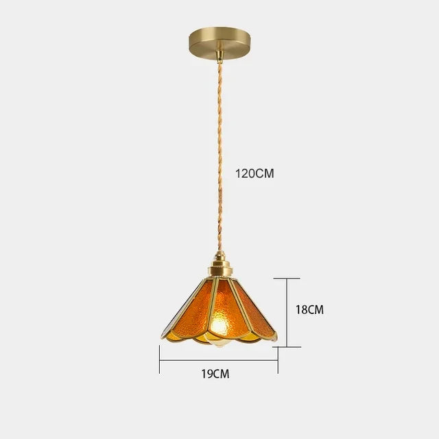 Hanglamp Tiffany Gebrandschilderd Glas Koper E27 Woonkamer Eetkamer Slaapkamer Vintage Retro Pendel Lamp Sfeerverlichting Keuken Gang
