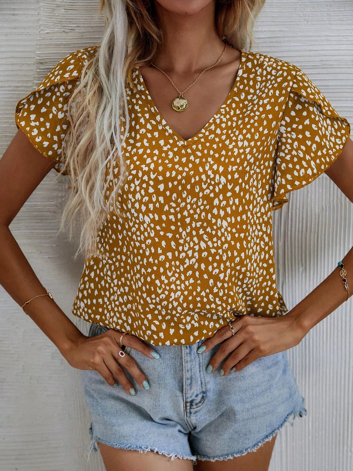 Vrouw Blouse Kort Mouw Zomerjurk Slim Fit