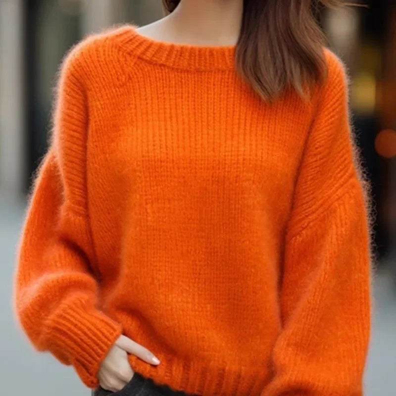 Vrouwen Trui Warm Oranje Korte Mouw - StudioMarella