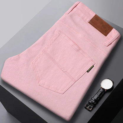 Heren Jeans Slim Fit Comfortabel Straight Model