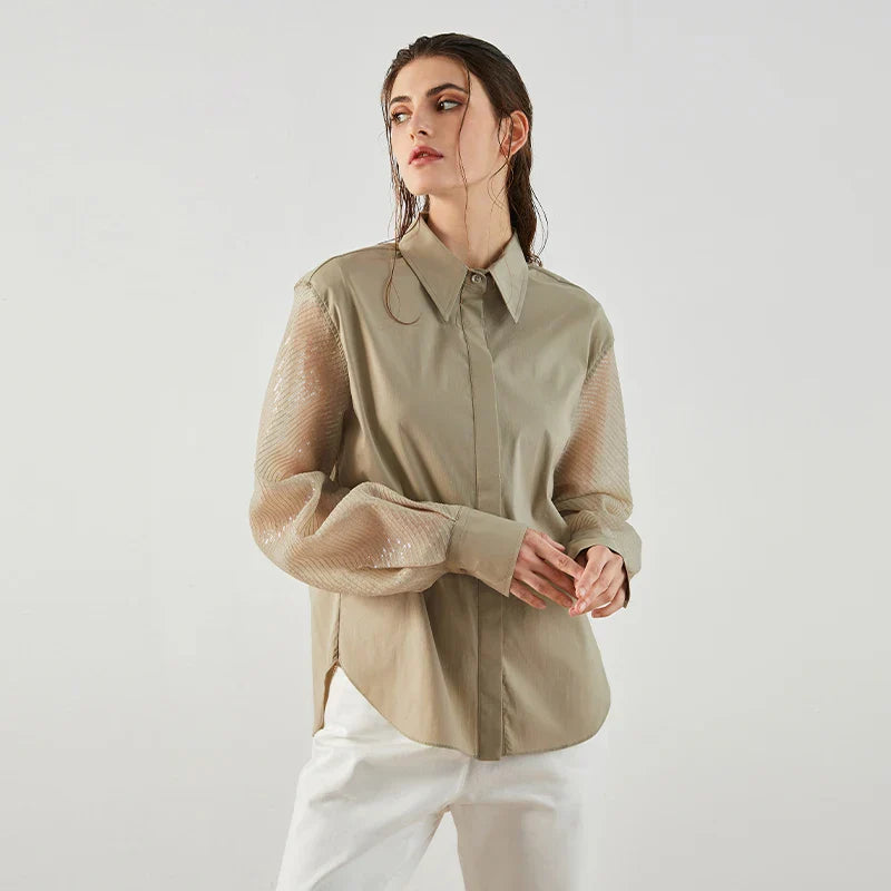 Vrouwelijke Elegante Top met Korte Mouwen