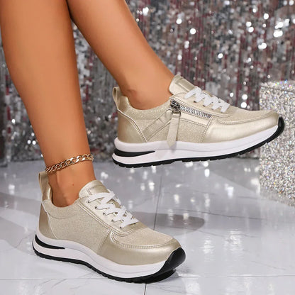 Vrouwen Orthopedische Sneakers Comfortabel Met Rits En Veters