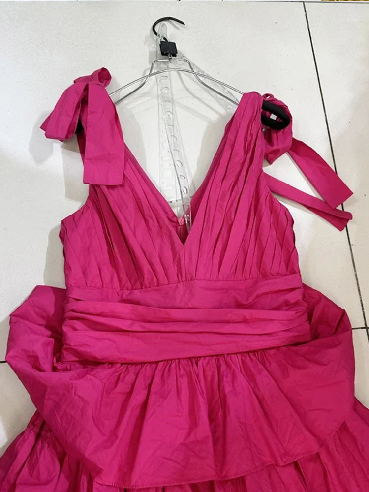 Zomerjurk V-Hals Jurk Met Korte Mouwen Zwart/Wit