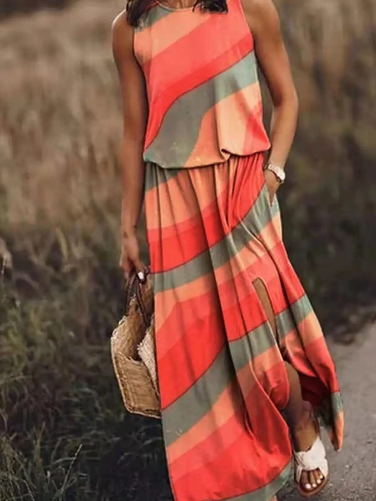 Vrouwen Maxi Jurk Lange Zomerjurk Mooi Model