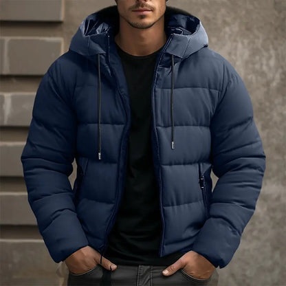Heren Puffer Jas Warm met Capuchon Zwart Winterjas - StudioMarella
