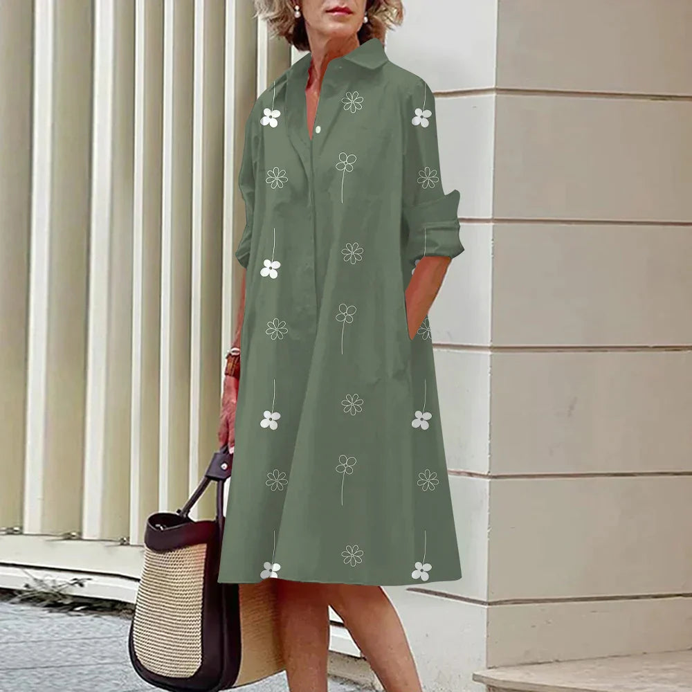 Vrouwelijke Overhemdjurk Elegante Katoen Stijl