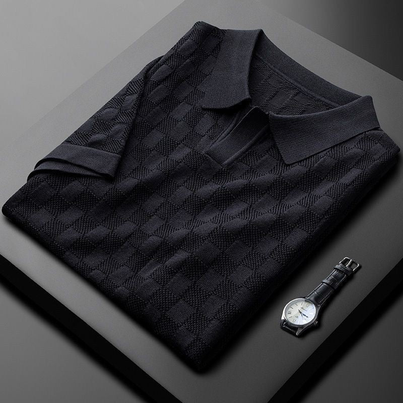 Gebreide Polo Shirt Heren Klassiek Comfortabel