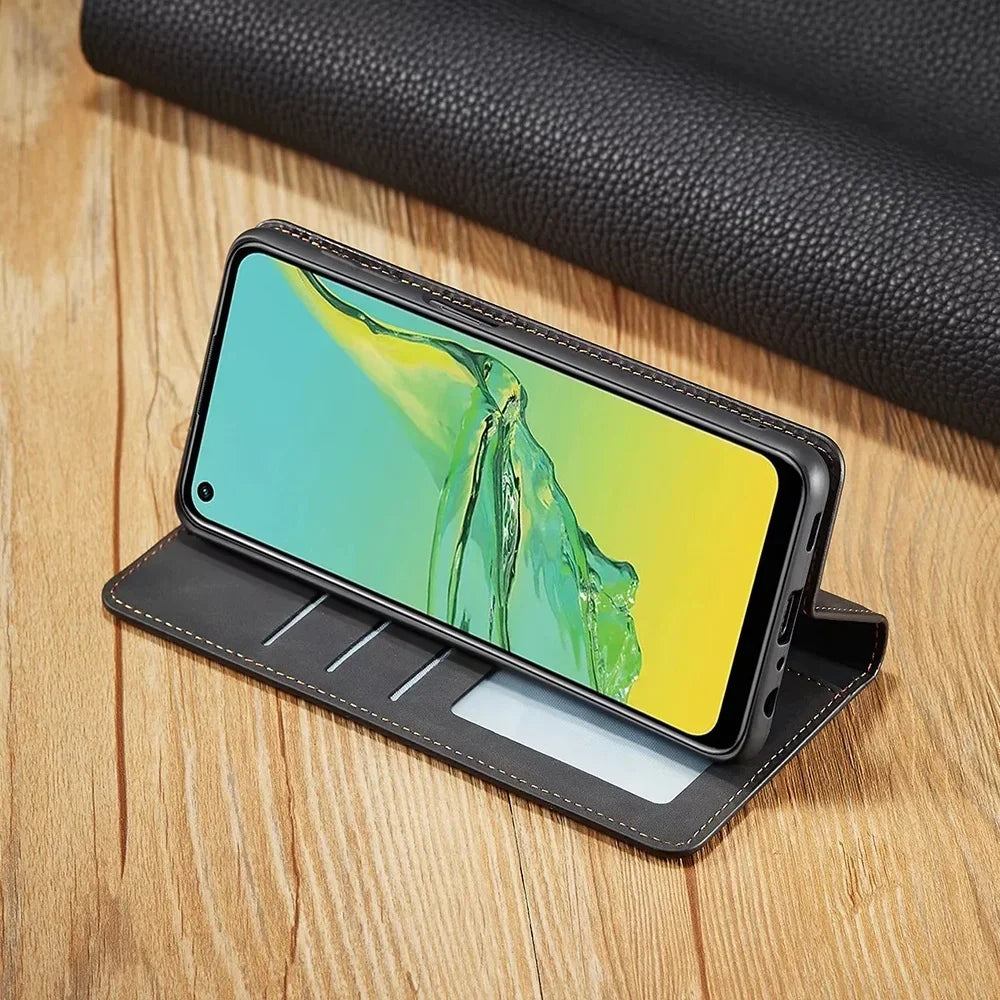 Samsung Telefoonhoes met Pasjeshouder – Magnetische Leren Boekhoes met Flip-Cover voor Pasjes en Briefgeld