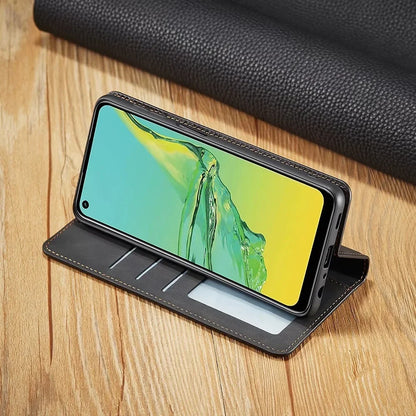 Magnetische Lederen Telefoonhoes Samsung – Stijlvolle Bescherming met Flip-Cover en Kaarthouder