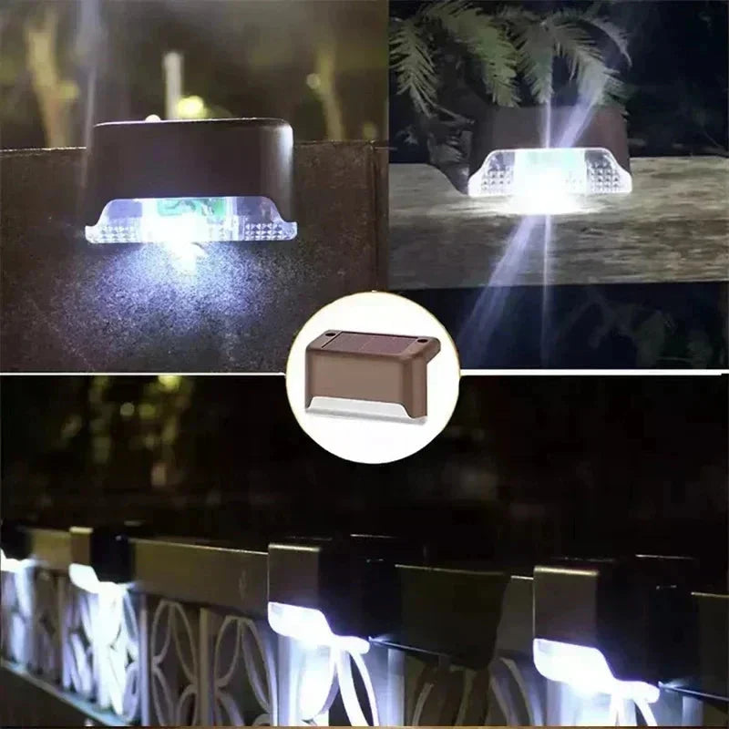 Zonnetuinlampjes Set 8 Stuks Trapverlichting Automatisch Warm of Koud Licht LED 0,5W PVC Waterdicht voor Trappen Terrassen Tuinpaden Zonne-energie Draadloos Schemeringssensor