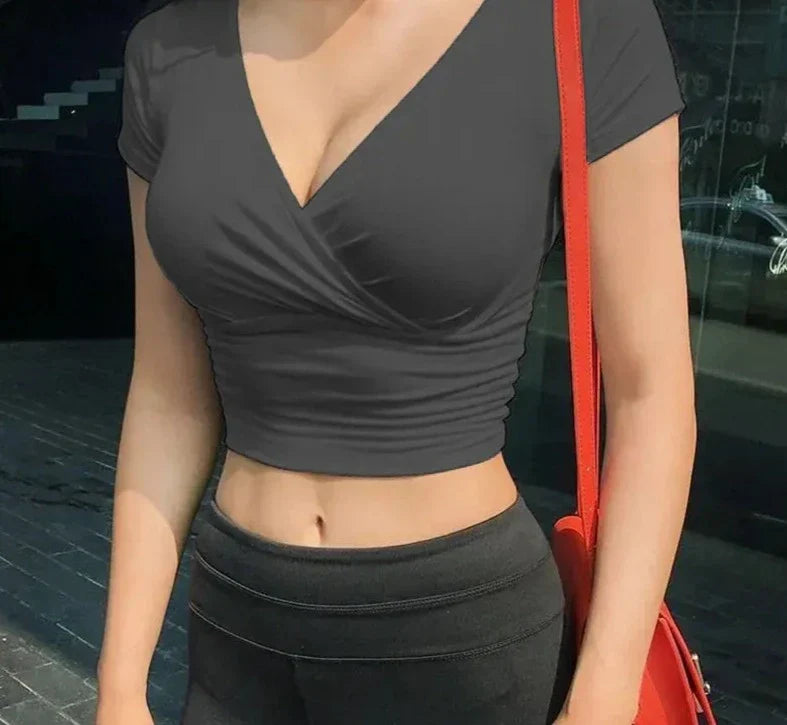 V-hals Corset T-shirt voor Vrouwen