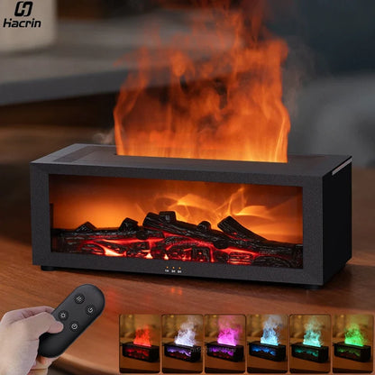 Open Haard Luchtbevochtiger Vlam 150ml 7 Kleuren Aroma Diffuser Afstandsbediening Slaapkamer Woonkamer Geurverspreider Timer