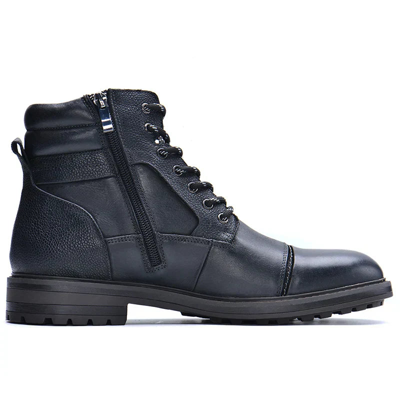 Waterdichte Herenboots met Rits en Vetersluiting Robuust Leer