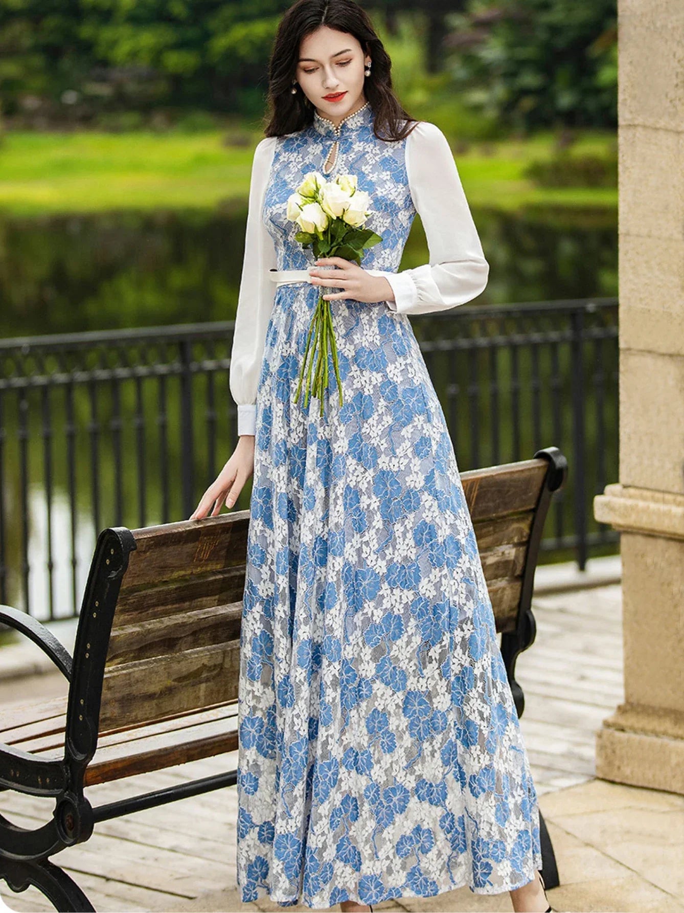 Elegante Jurk voor Vrouw Aurelia Klassiek Design - StudioMarella