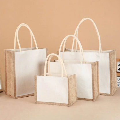 Jute Tote Shopper met Verstevigde Handvatten