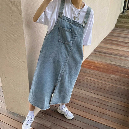 Dames Oversized Denim Jurk Lichtblauw Losse Zomerjurk
