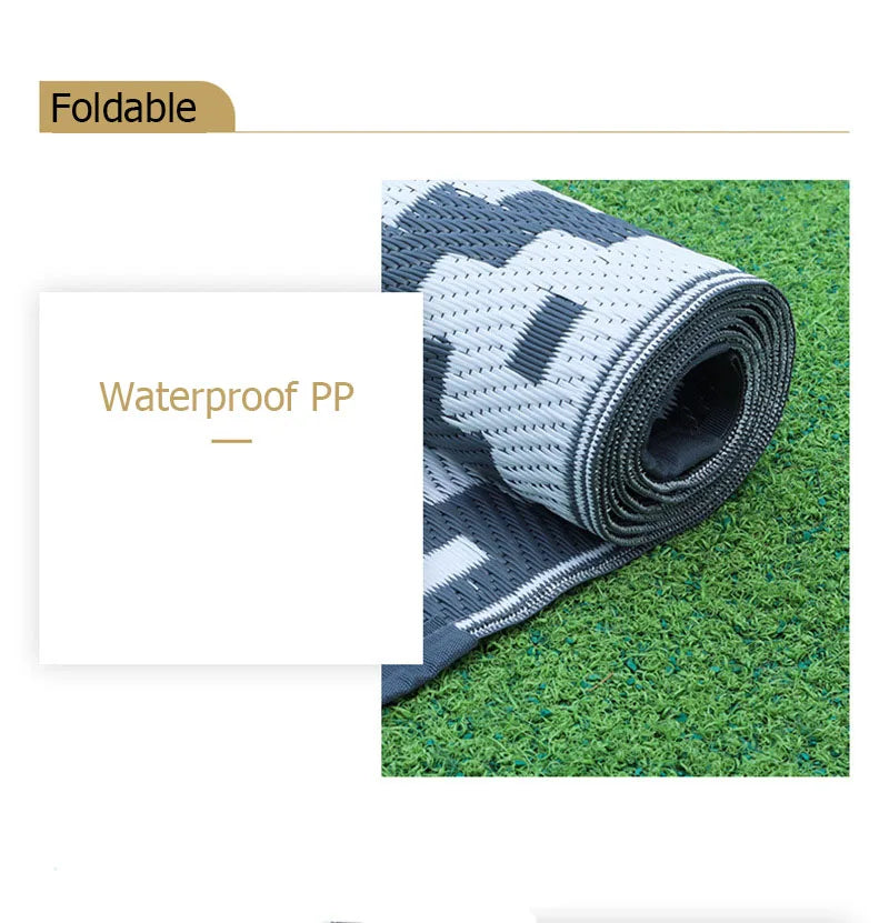 Buitenkleed Grijs Waterproof PP 120x180cm Tuinkleed Opvouwbaar Terras Balkon Camping Picknick Vloermat Buitentapijt