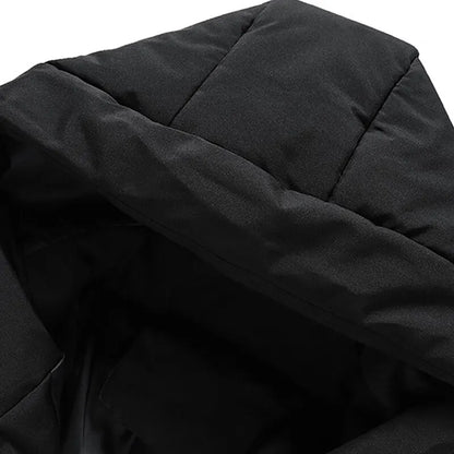 Heren Puffer Jas Warm met Capuchon Zwart Winterjas
