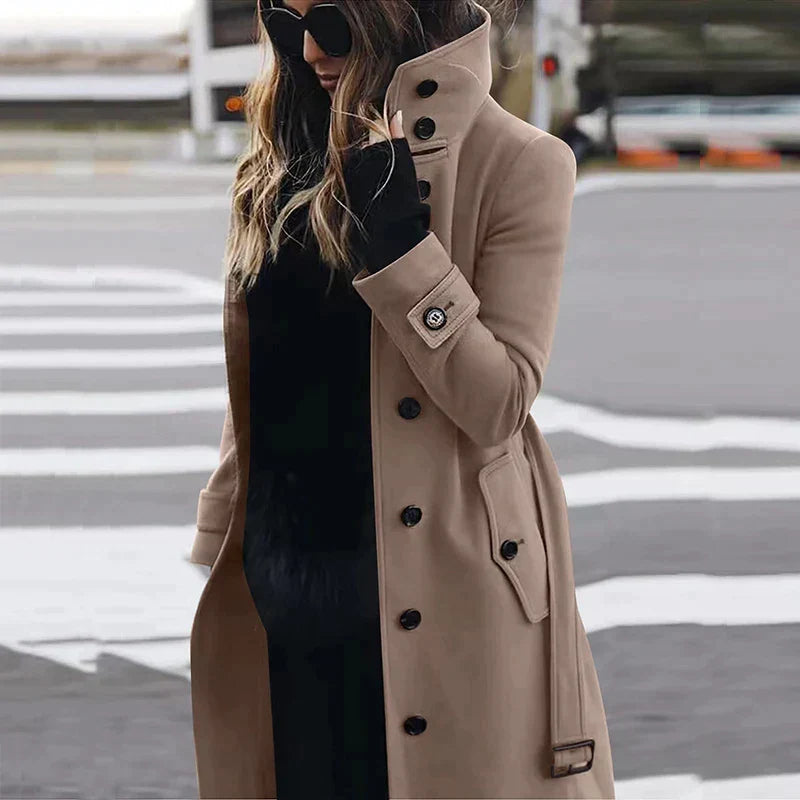 Dame Trenchcoat Waterdicht Lange Hals