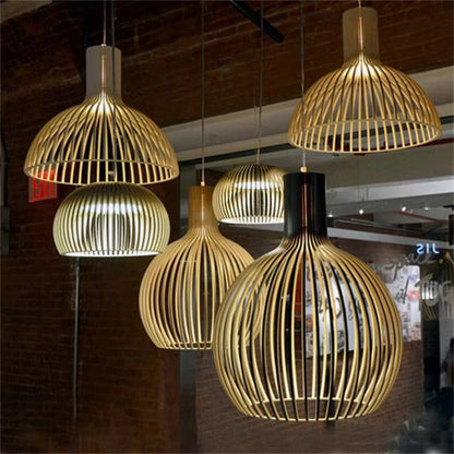 Hanglamp Hout Open Design E27 Natuurlijk Woonkamer Eettafel Houten Lamp Organisch Lichtspel Scandinavisch Interieur