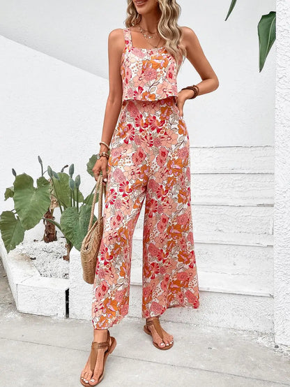 Vrouwelijke Jumpsuit Bloemenprint Elegant Lange Mouw