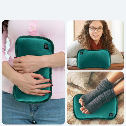Verwarmbaar USB Kussen 30x20cm Lichtgrijs Groen Handverwarmer Buikkussen Reiskussen