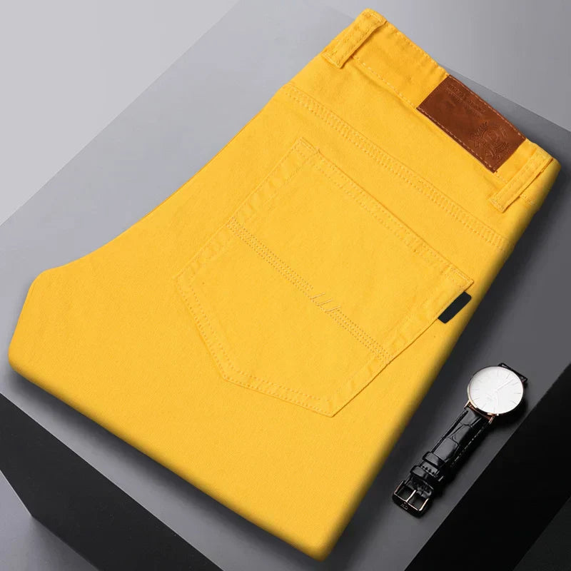 Heren Jeans Slim Fit Comfortabel Straight Model