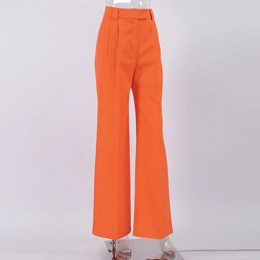 Damesbroek Linnen Oranje Zomerbroek Comfortabele Stijl - StudioMarella