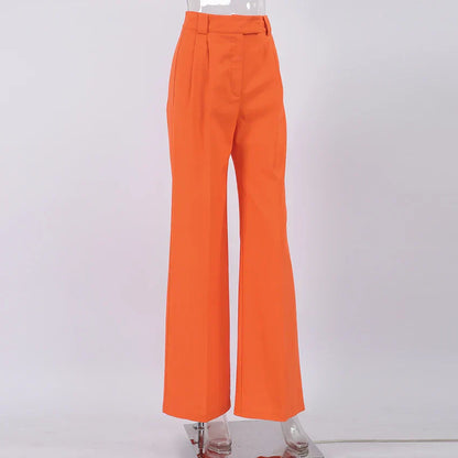 Damesbroek Linnen Oranje Zomerbroek Comfortabele Stijl - StudioMarella