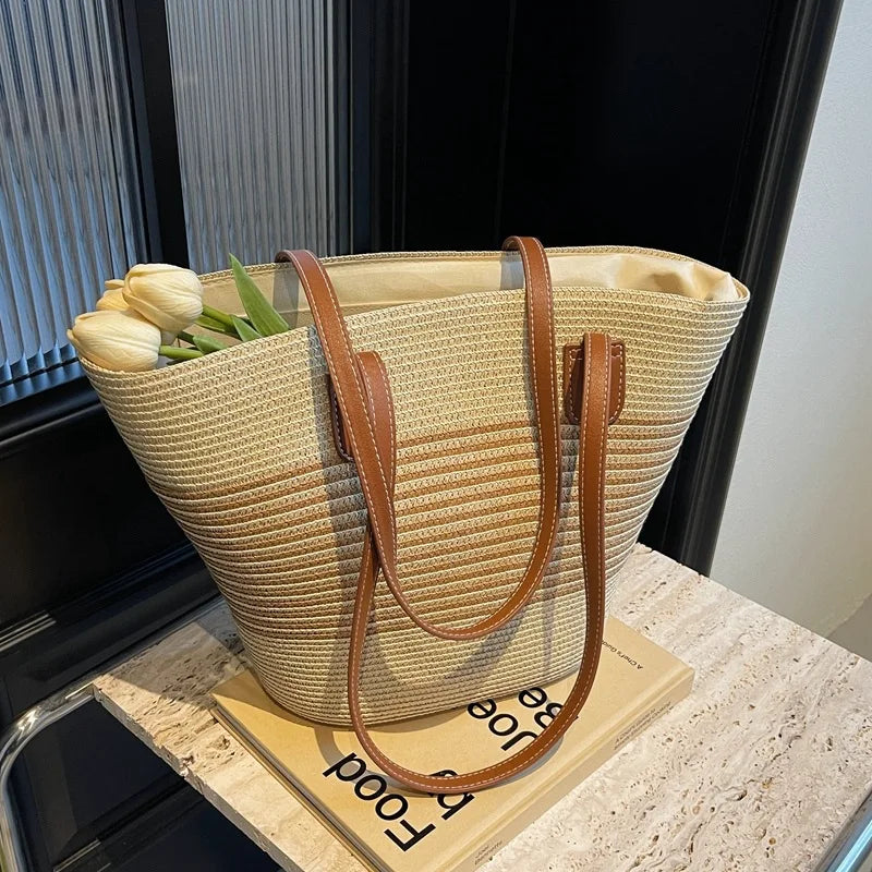 Strandtas Grote Rieten Beachbag voor Dame