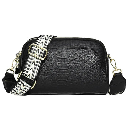 Lederen Messenger Tas met Crocodile Patroon