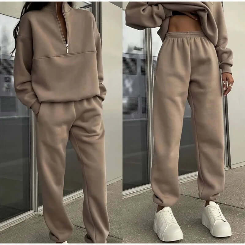 Dames Gebreide Set - Casual Trui en Broek Zacht en Warm