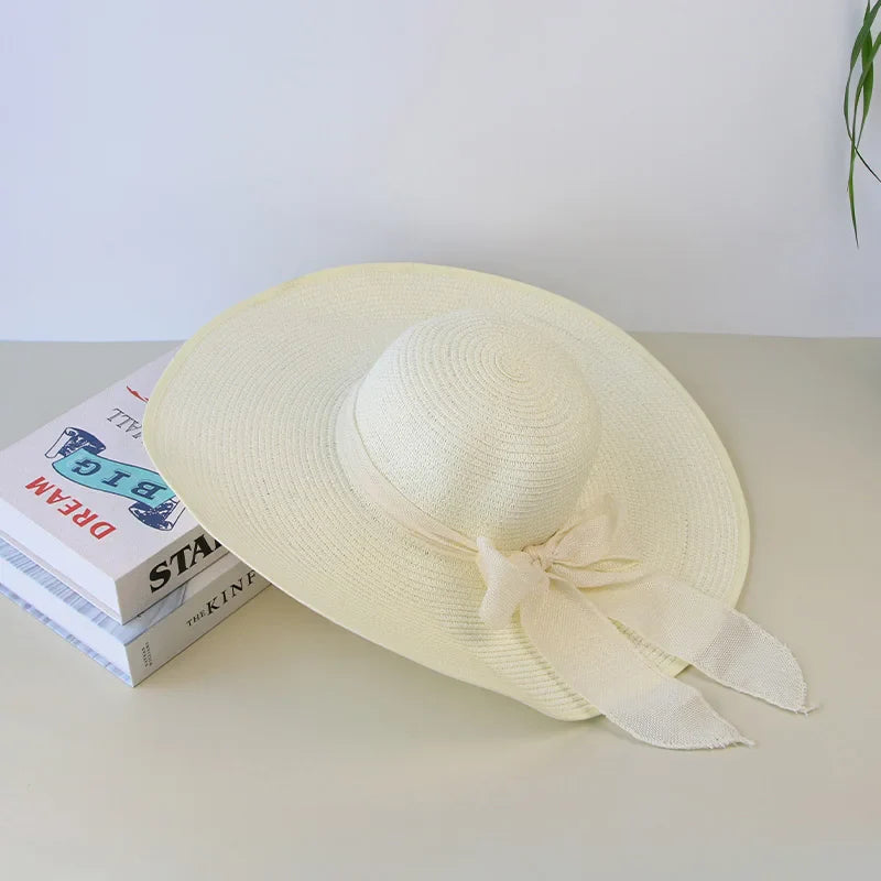 Vrouwen Panama Hoed met Bloem Elegante Zomerhoed