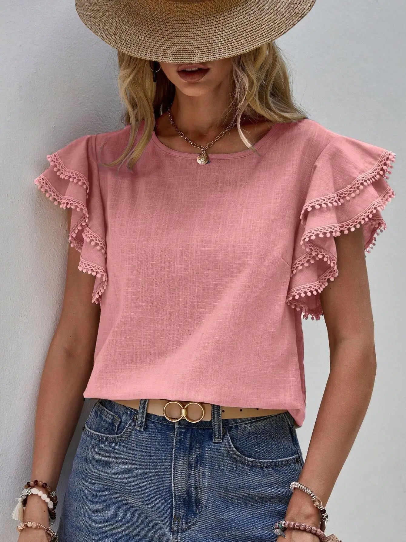 Dames Blouse Korte Mouw Elegant Zomer Jurkje