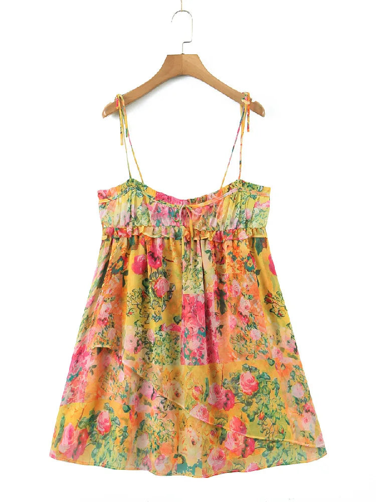 Bloemen Jurk Korte Mouw Elegant Damejurk