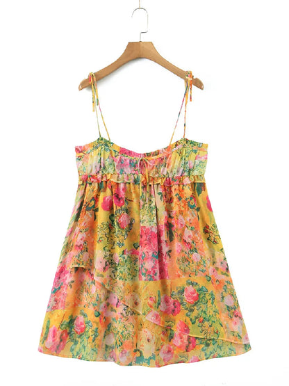 Bloemen Jurk Korte Mouw Elegant Damejurk