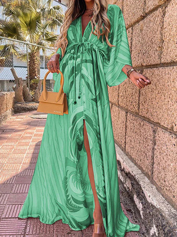 Vrouwelijke Zomerjurk Bedrukte Strandjurk Elegant