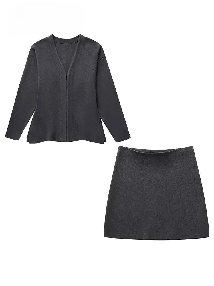 Elegante Blazer Rok Set voor Vrouw Zelfverzekerd Stijl