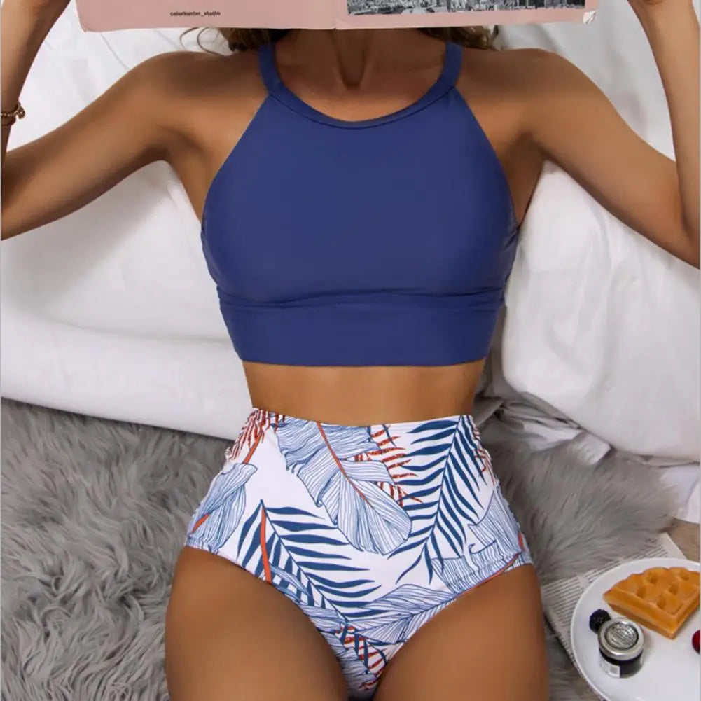 Bloemen Bikini Set Hoge Taille voor Vrouwen