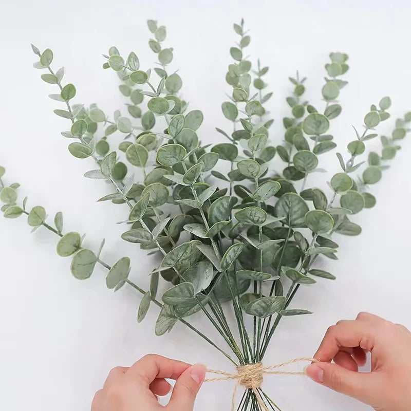 Kunsttak Eucalyptus Groen Naturel – Decoratieve Nep Eucalyptus Takken voor Vaas – Botanische Arrangement Accessoire 41 cm