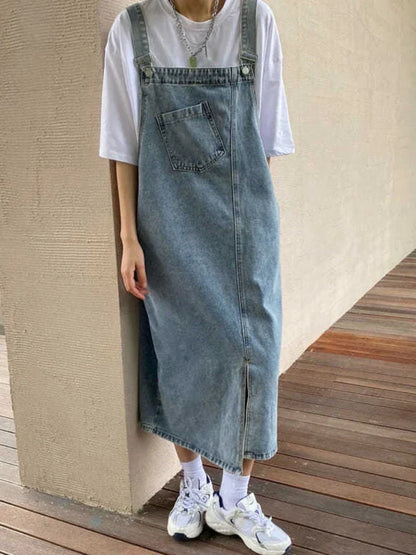 Dames Oversized Denim Jurk Lichtblauw Losse Zomerjurk