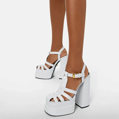 Luxe Sandalen met Hak en Riemen