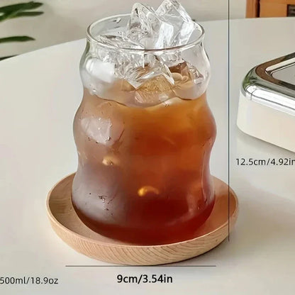 Hittebestendig Geribbeld Glas 4-delige Set – Dubbelwandig Drinkglas voor Warme en Koude Dranken – Eco-vriendelijk Borosilicaatglas 350ml